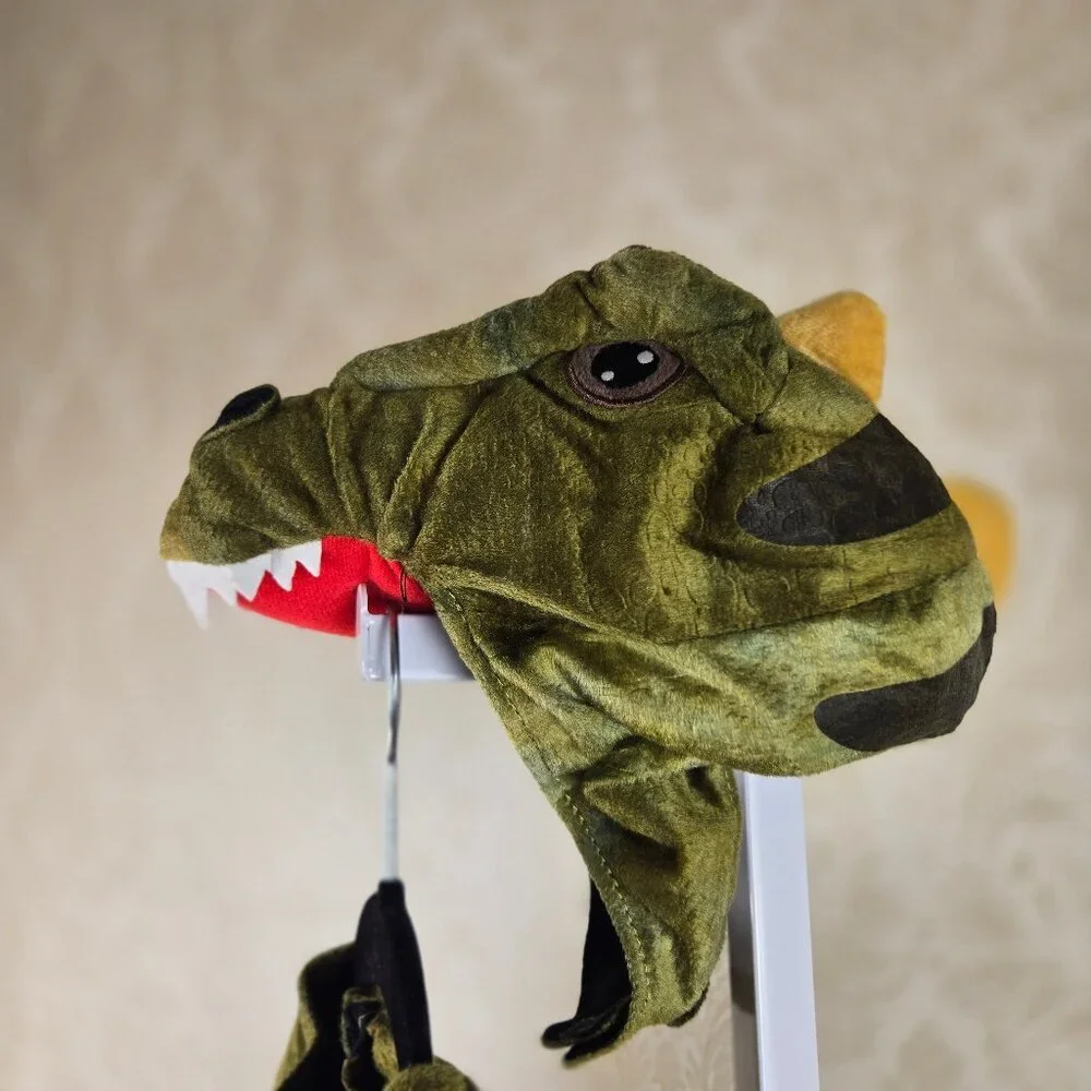 Child Size Green Dinosaur Costume Seperate Head Egg Imaginative Play Costume